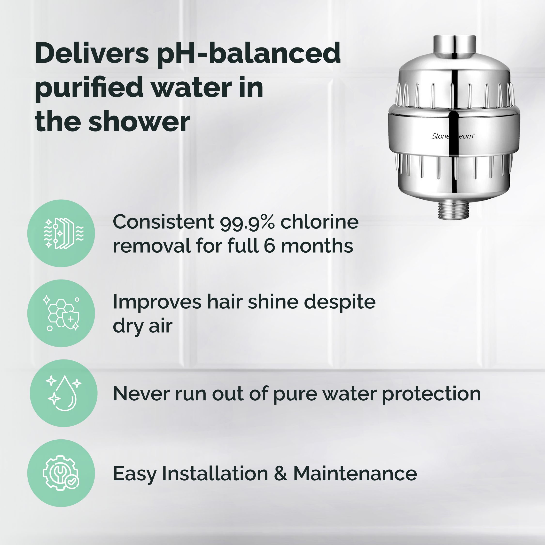 Filtre de douche anti-calcaire