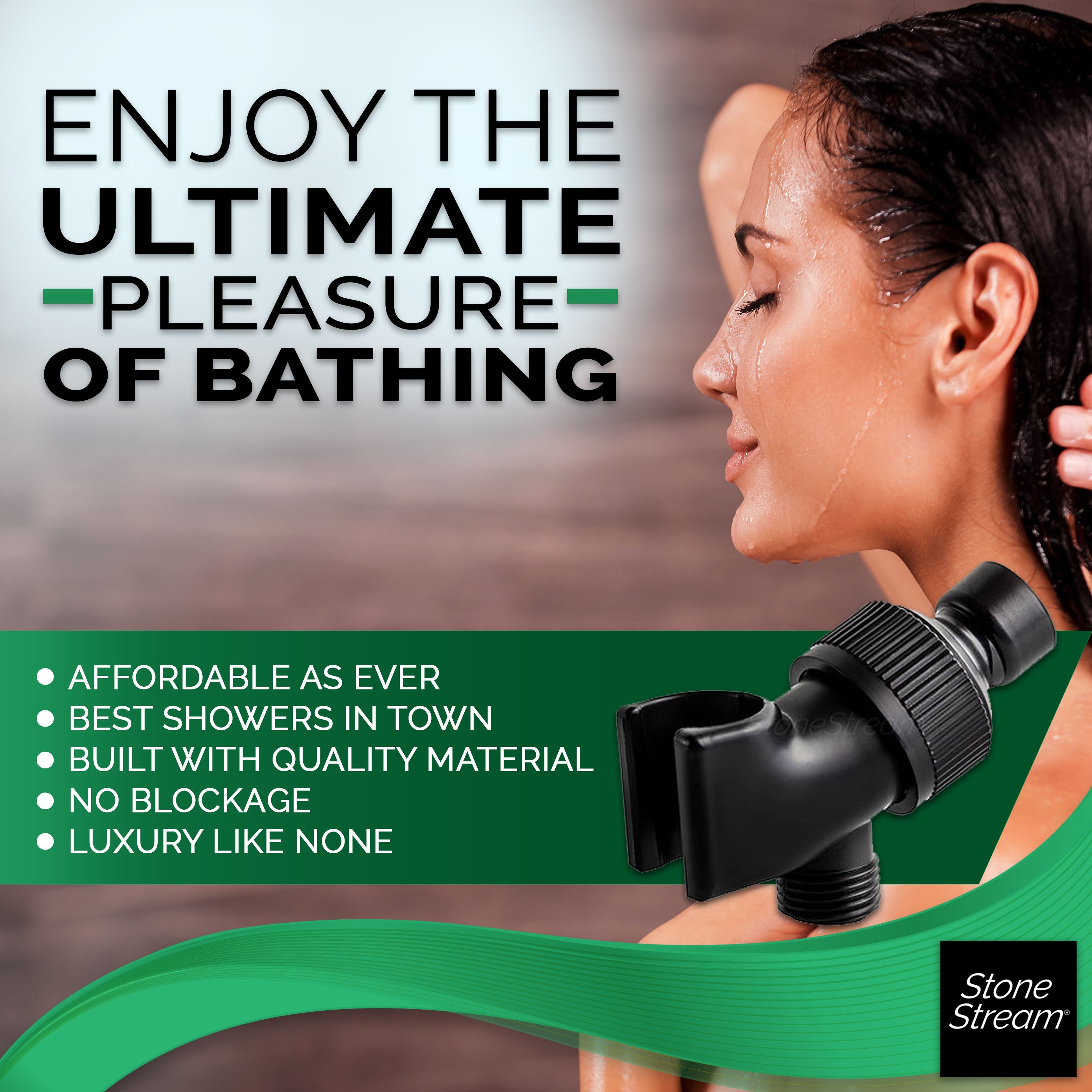 Adaptateur de douche pour pommes de douche à main - Noir