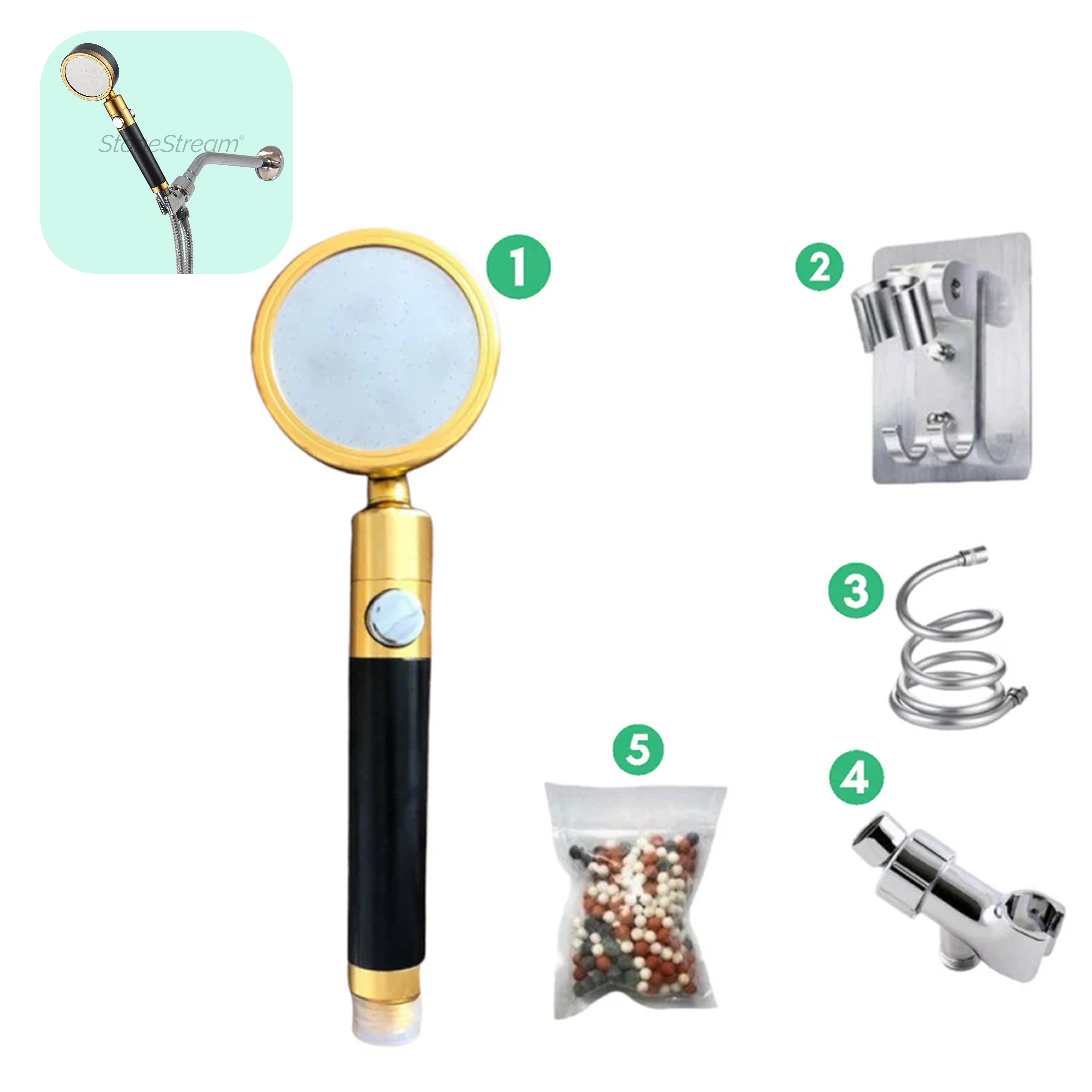 Ecolux Pommeau de Douche Métallique