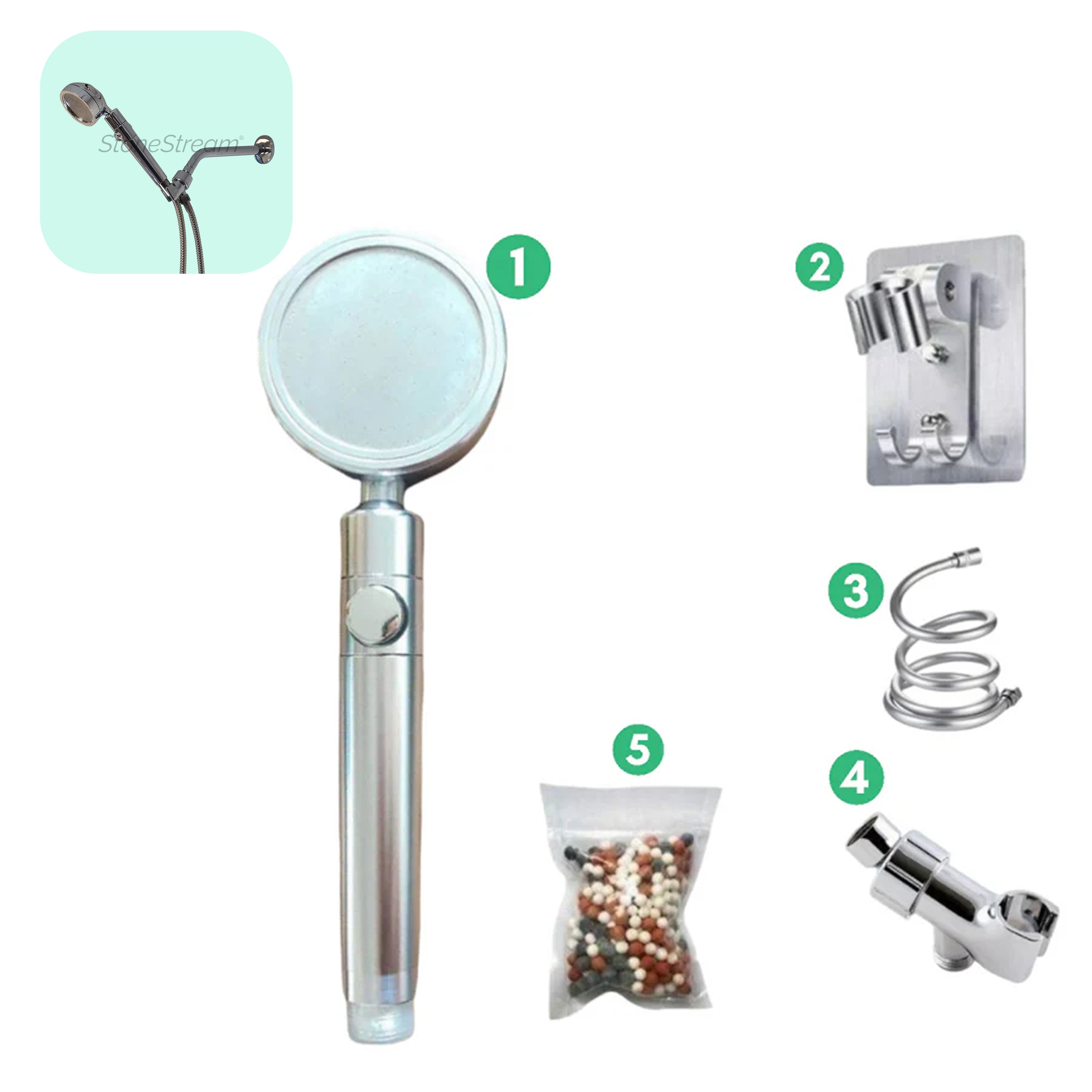 Ecolux Pommeau de Douche Métallique