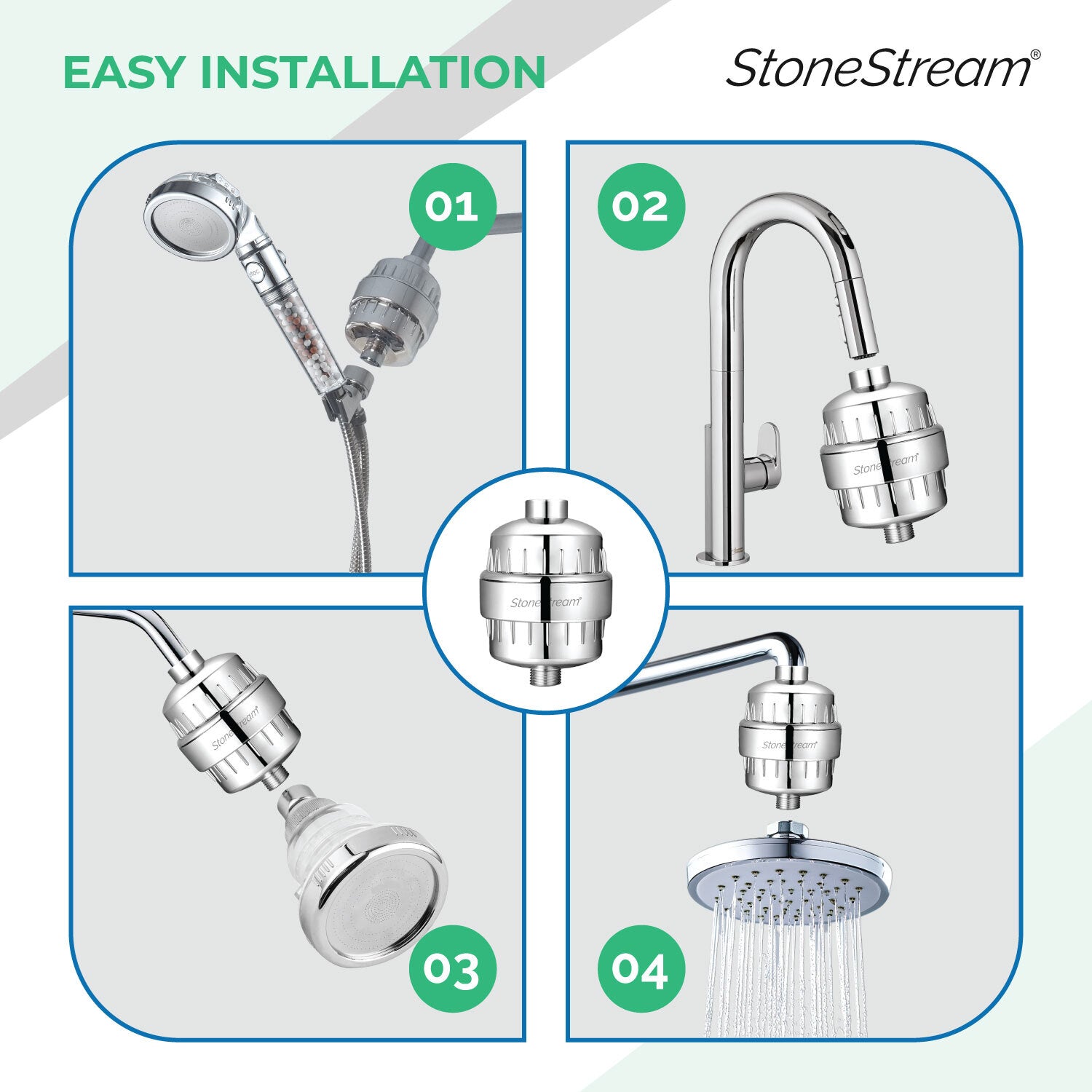 Filtre de douche anti-calcaire