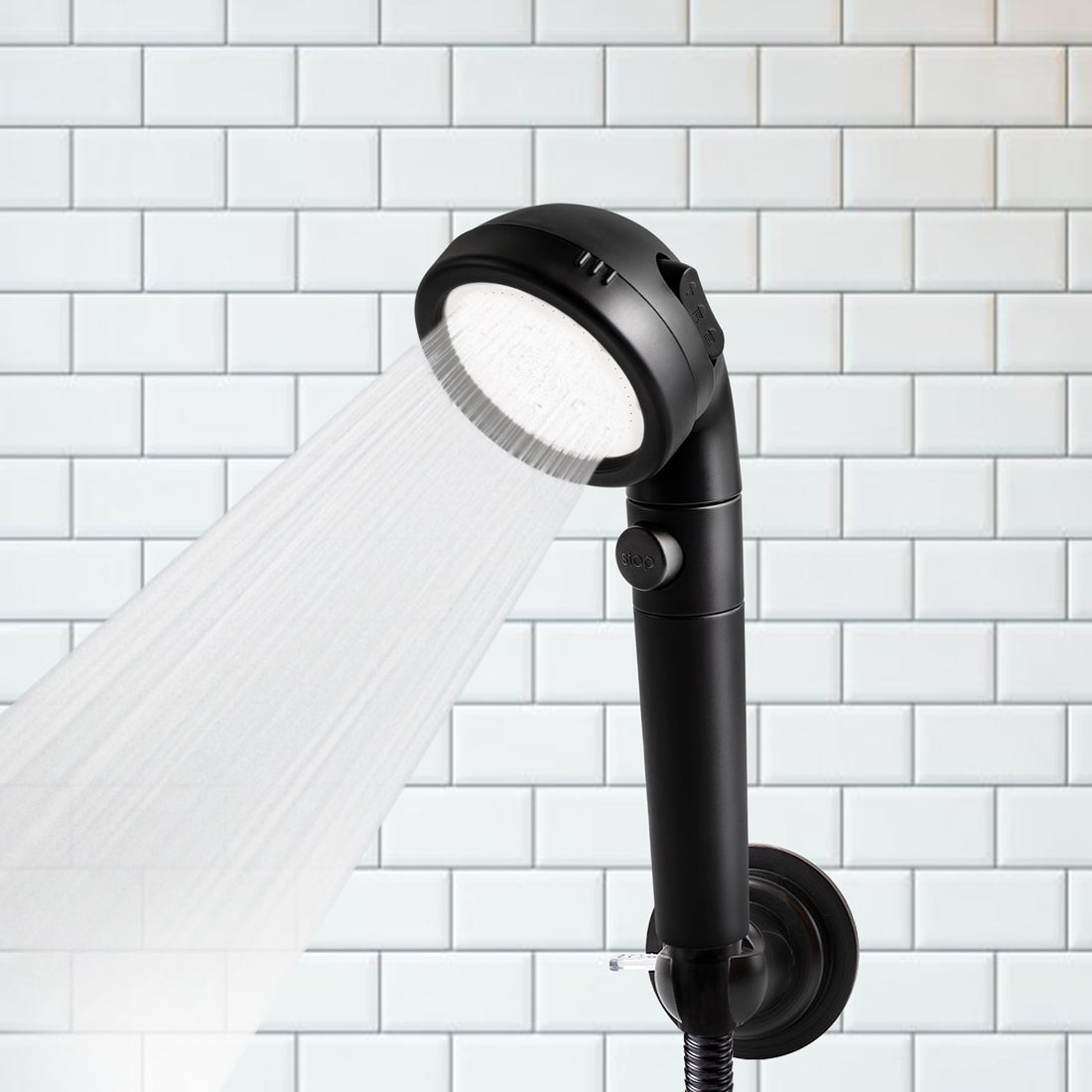 Support de pomme de douche à ventouse réglable noir