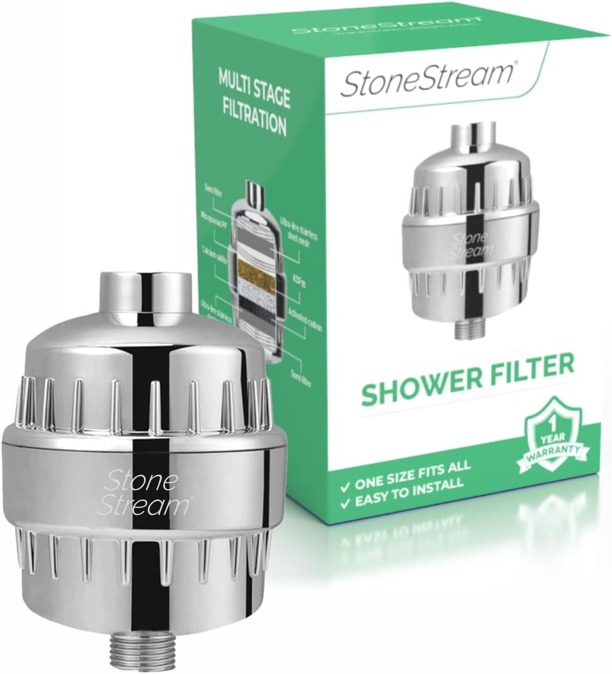 Système de filtration de douche écologique pour eau dure StoneStream