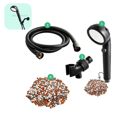 Pomme de douche noire ecopower