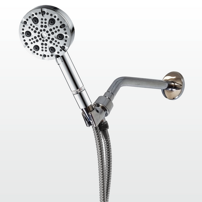 EcoLux 4-in-1 Chrome Wall Adapter with 9-Mode Stainless Steel