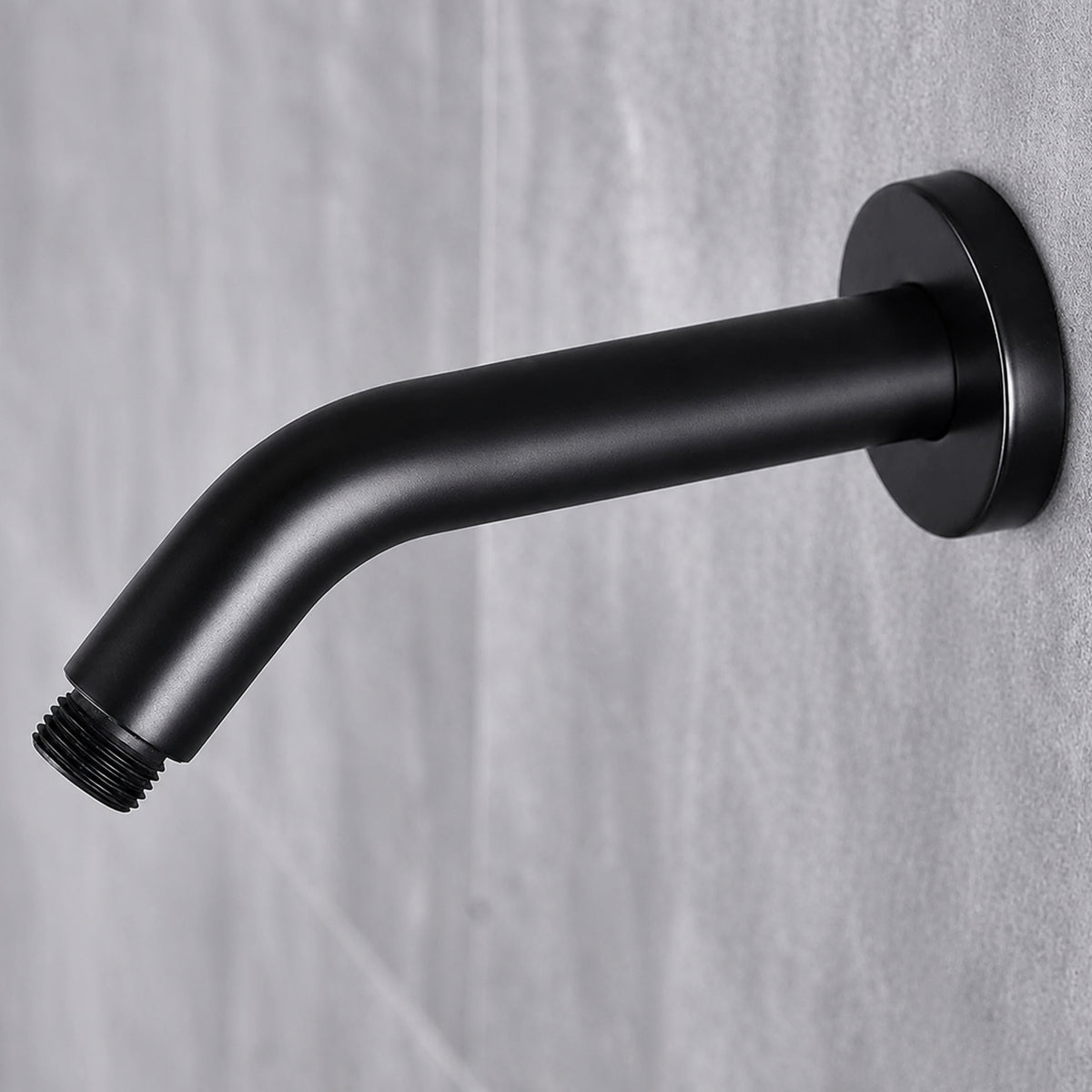 Bras de douche pour pommeau mural - Noir mat - Filetage 1/2 pouce